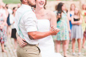 bride and groom first dance outdoor summer wedding lauxmont farms
