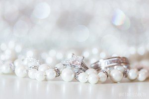 vintage style square solitaire engagement ring pearls close up