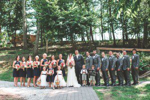 big wedding party navy pink colors southeastern pa outdoor wedding
