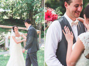 bride and groom laughing country rustic summer wedding
