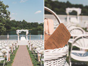 outdoor summer wedding ceremony by lake