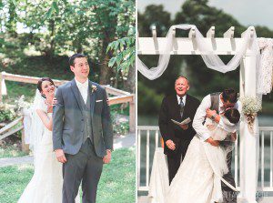 first look first kiss bride and groom gettysburg pa wedding