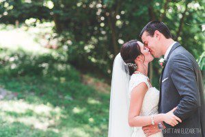 romantic kiss first look bride and groom lodges at gettysburg