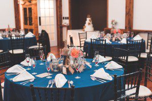 navy blue and pink wedding decor rustic centerpiece