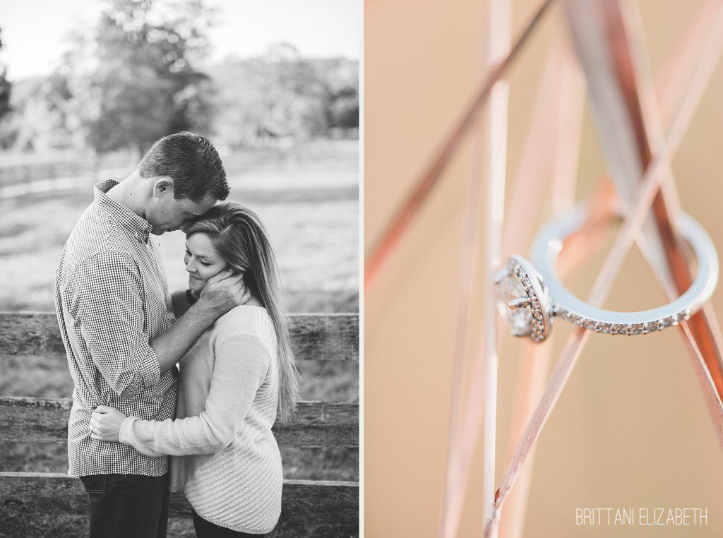 Engagement ring and intimate fall engagement