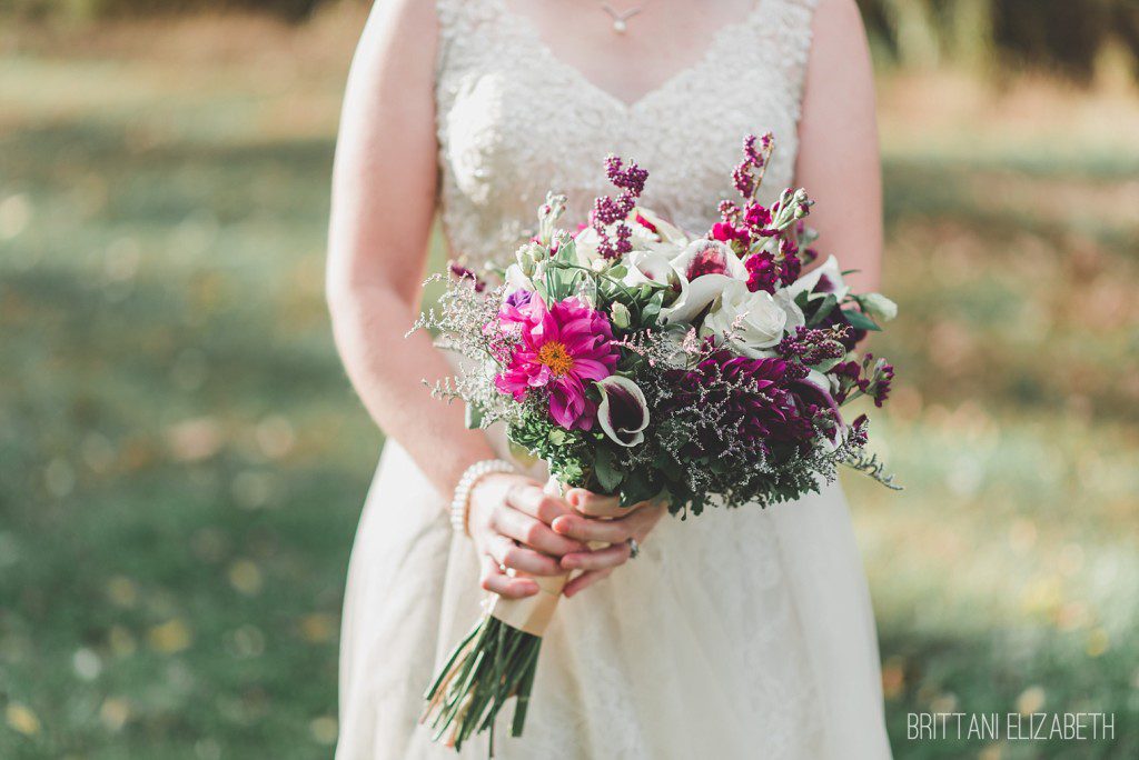 Purple and White Bridal Wedding Bouquet