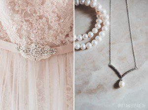 ivory lace beading wedding dress pearl necklace and bracelets