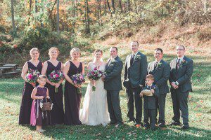 purple wedding party outdoor fall wedding gettysburg