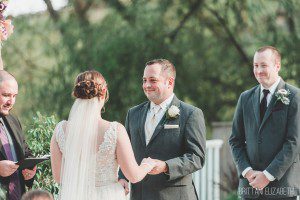 bride and groom at the altar outdoor wedding ceremony