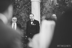 grooms first look at bride wedding ceremony