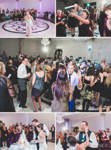 wedding reception bouquet toss dancing cake cutting