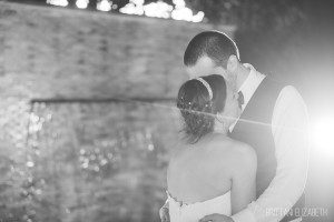 black and white bride and groom first dance