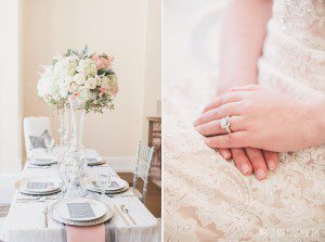 natural pink inspired wedding decorations lace gown