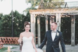 bride and groom walking