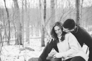 engaged couple black and white winter engagement lancaster