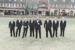 groom and groomsmen peddlers village wedding