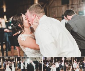 reception dancing collage harvest view barn wedding