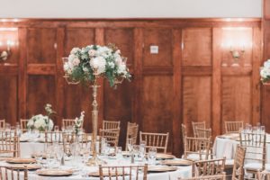 gold wedding high floral centerpiece