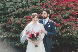 bride and groom boho vintage summer wedding