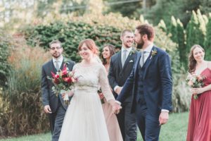 bride and groom outdoor summer wedding ceremony