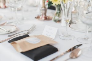 place card wedding reception table setting