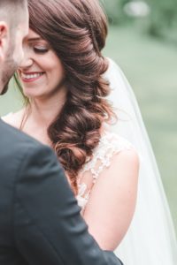 bride and groom close up nuzzling weddings near allentown