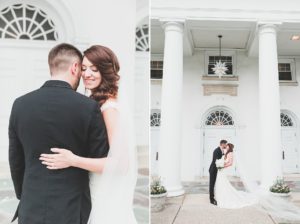 bride and groom sweet kiss emmaus moravian church
