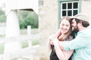 laughing in love engaged couple at valley forge