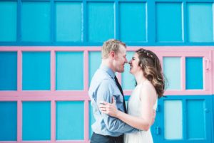 bright colorful background old city philadelphia engagement