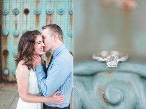couple in love philadelphia square engagement ring