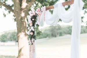 floral decor wedding altar outdoor ceremony