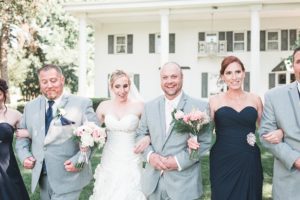 pink and navy wedding party colonial pines