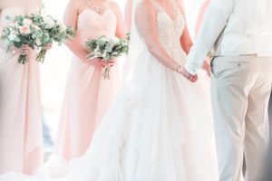 blush pink wedding ceremony in hershey pa