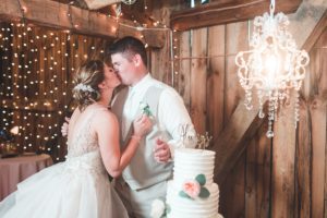 rustic barn wedding chandelier stringed lights decoration idea
